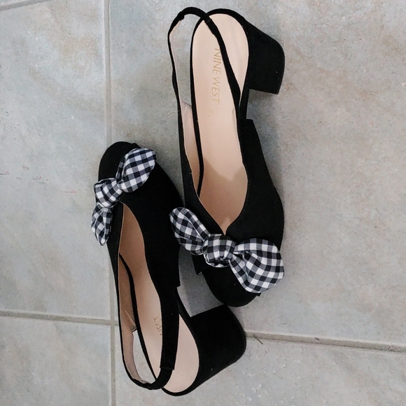 New without tags lovely plaid open toe sandals Nine West - Picture 2 of 7